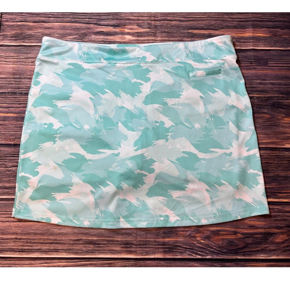 Pebble Beach Golf Skort Womens Large Mint Green Camo Dry-Luxe Performance